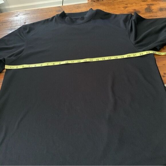Wedge Golf Mock Neck Short Sleeve Black Performance Tee Black Sz L - Picture 4 of 8